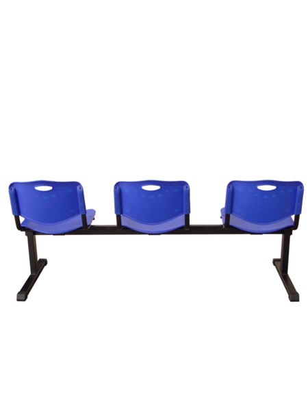 Bancada Pozohondo 3 plazas con asiento en plástico inyectado azul (6)