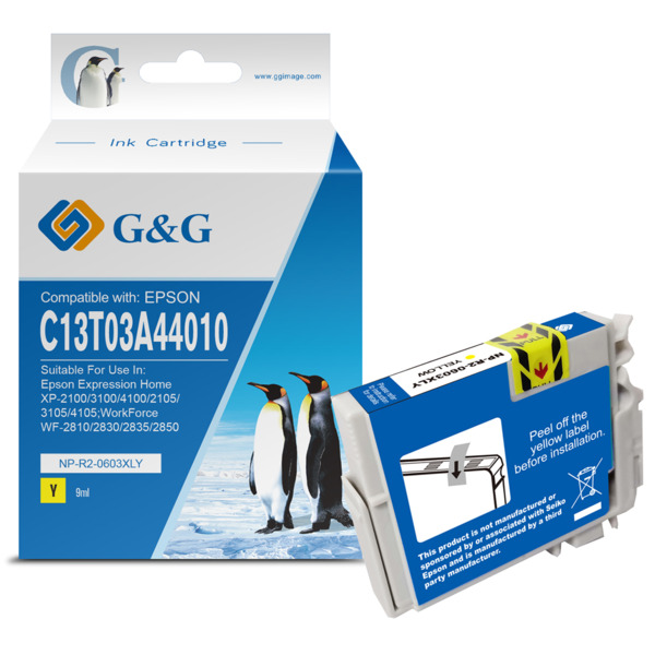 Compatible G&G Epson 603XL Amarillo Cartucho de Tinta Generico - Reemplaza C13T03A44010/C13T03U44010