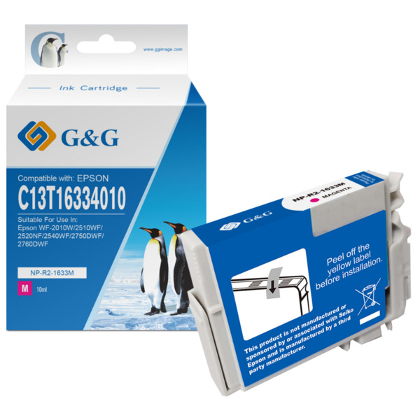 G&G Epson T1633/T1623 (16XL) Magenta Cartucho de Tinta Generico - Reemplaza C13T16334012/C13T16234012