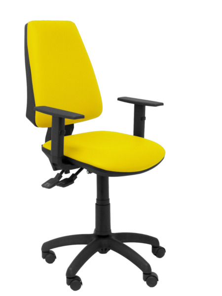 Silla de oficina Elche S similpiel amarillo brazos regulables (1)