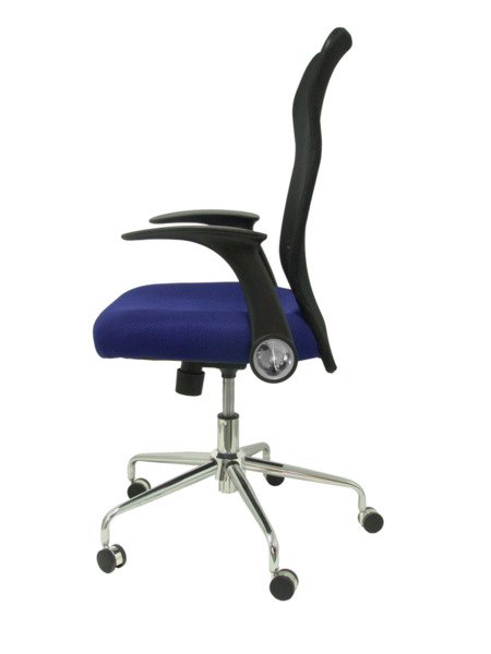 Silla de oficina Minaya respaldo malla negro asiento 3D azul (4)