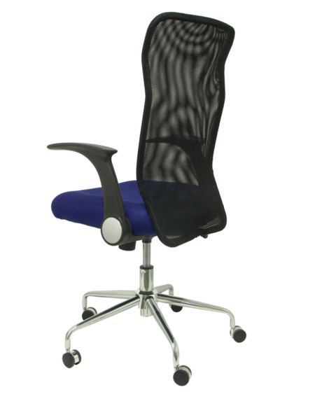Silla de oficina Minaya respaldo malla negro asiento 3D azul (5)
