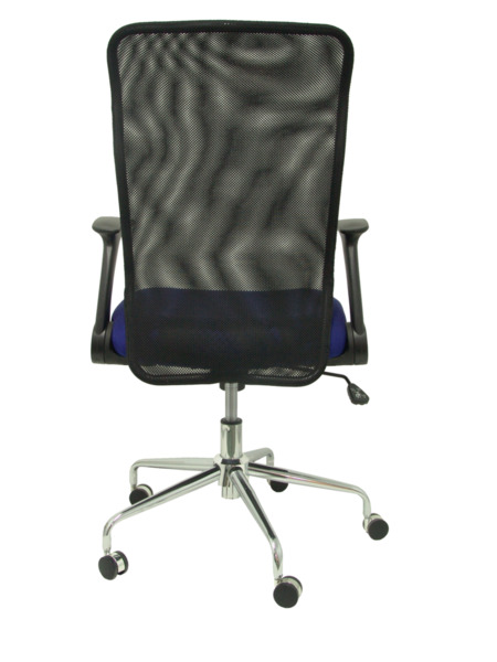 Silla de oficina Minaya respaldo malla negro asiento 3D azul (6)