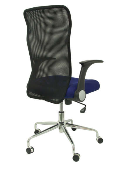 Silla de oficina Minaya respaldo malla negro asiento 3D azul (7)