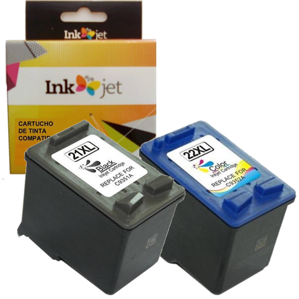 21XL / 22XL pack 2 tinteiro generico HP 21XL 22XL (C9351AE / C9351CE, C9352AE / C9352CE)