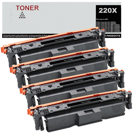 220X / 220A pack 4 toner multicolor compatible con HP W2200X W2201X W2202X W2203X