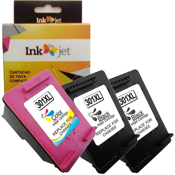 301XL pack 3 tinteiro generico HP 301XL CH561EE / CH563EE, CH564EE / CH562EE