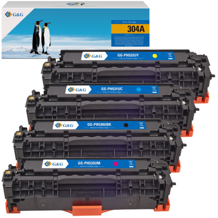 304A / 305X / 305A / 312X / 312A pack 4 toner G&G generico HP CC530A(123) CE410X(123) CE410A(123) CF380X(123) CF380A