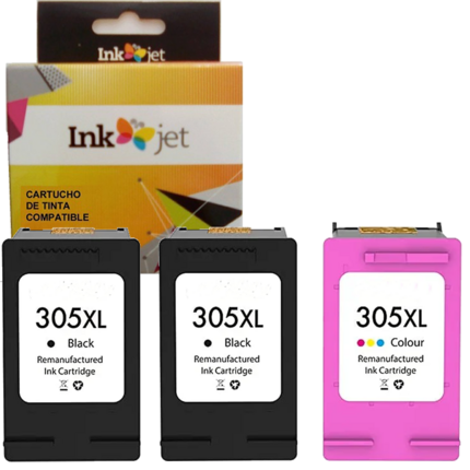305XL pack 3 tinteiro generico HP 305XL (3YM62AE/3YM61AE, 3YM63AE/3YM60AE)