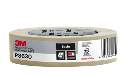 3M Cinta de Enmascarar Profesional - 30mm x 50m - 70% PEFC - Color Blanco