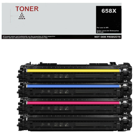 658X / 658A pack 4 toner multicolor compatible con HP W2000X W2001X W2002X W2003X