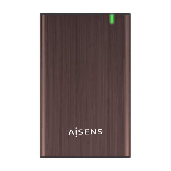 Aisens Caja Externa 2.5Ⳡpara Discos Duros 9.5mm SATA I, II y III a USB 3.0/USB 3.1 GEN1 - Color Marrón