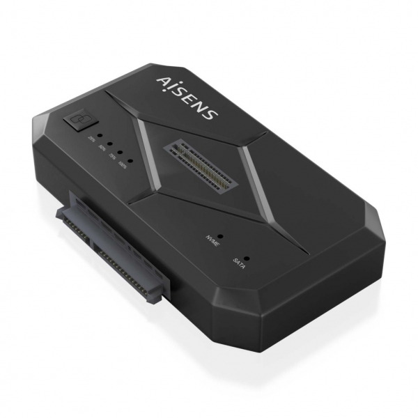 Aisens Docking Station Clonador de Discos Duros - Instalacion Facil - Compatible con SATA y M.2 NVME - Plug and Play - USB 3.0 -