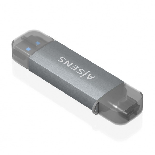 Aisens Lector de Tarjetas USB-C y USB-A - Compatible con SD, Micro SD, MMC, RS-MMC - Soporta USB 3.1 Gen1 - Compatible con Windo