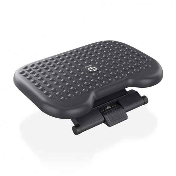 Aisens Reposapies Ergonomico Inclinable y Ajustable en Altura - Base Antideslizante - Peso Max.30kg - Material HIPS Resistente -