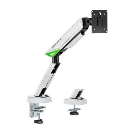 Aisens Soporte de Mesa Gaming Contrapeso Giratorio e Inclinable Para Monitor-TV 16kg - 3 Pivotes - 1 Brazo- 17"-49" - Color Blanco