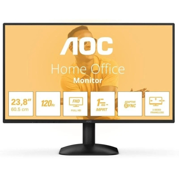 AOC 24B31H Monitor 23.8" LED IPS FullHD 120Hz - Respuesta 1ms - HDMI, VGA - VESA 100x100mm - Color Negro