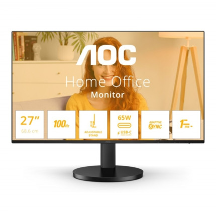 AOC B3 Monitor 27" LED IPS FullHD 1080p 100Hz - Respuesta 1ms - Angulo de Vision 178Â° - Altavoces Incorporados - USB-C, HDMI, Audio - Montaje VESA 100x100