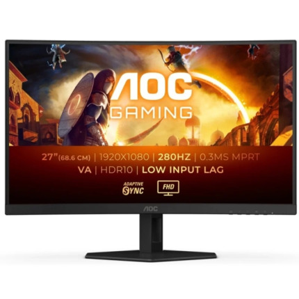 AOC G4 Monitor 27" Curvo 1500R LED Fast Va FullHD 280Hz HDR10 - Respuesta 1ms - Angulo de Vision 178Â° - HDMI, DisplayPort, Audio - Montaje VESA 100x100
