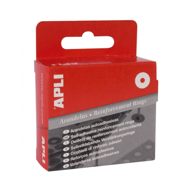 Apli Caja de 500 Arandelas de Refuerzo Ã13mm - Ideal para Escuela, Oficina y Hogar - Alta Resistencia a Tirones y Rozaduras - C