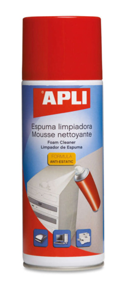 Apli Espuma Limpiadora Antiestatica - 400ml - Limpieza Externa de Aparatos Electronicos - Mejora El Rendimiento y Prolonga la Vi