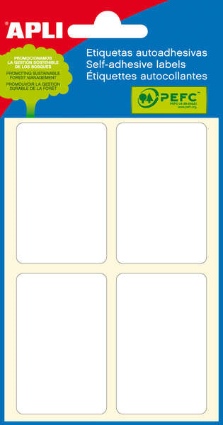 Apli Etiquetas Minibolsa Blancas 34.0 x 53.0mm 6 Hojas