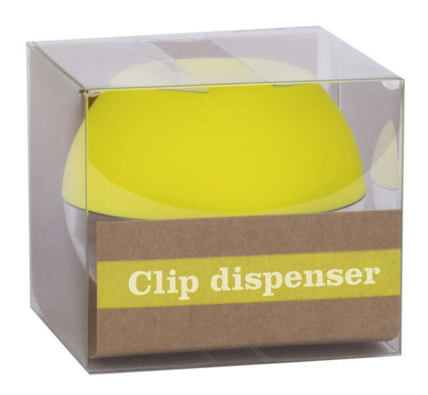 Apli Fluor Collection Dispensador de Clips - Ã 70x60 mm - Tapa Magnetica "Soft Touch" - Incluye 50 Clips Amarillo Fluorescente
