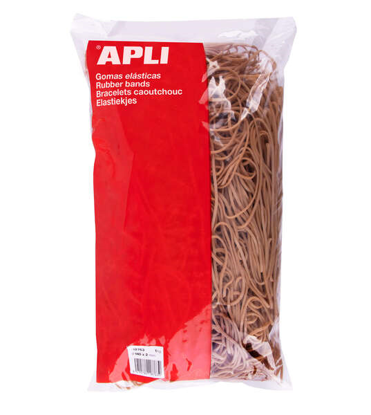 Apli Gomas Elasticas à 140 x 2mm - 1kg de Contenido - Gran Elasticidad y Resistencia - 70% de Caucho Natural