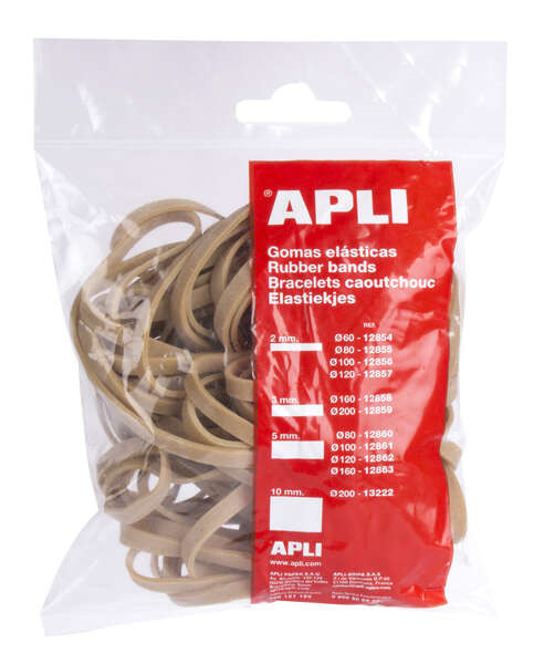 Apli Gomas Elasticas de Caucho Natural - Ã 160 x 5mm - Gran Elasticidad y Resistencia - Contenido 100 G