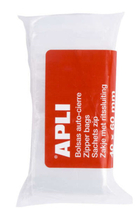 Apli Bolsas con Zip Auto Cierre Transparentes - Tamaño 40x60 - Cierre Seguro y Facil Manipulacion - Aptas para Uso Alimenticio - Ideales para Guardar Alimentos y Objetos Cotidianos