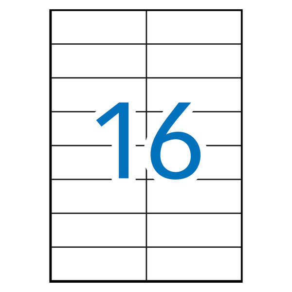 Apli Pack de 1.600 Etiquetas Rectangulares 105 x 37mm - 100 Hojas por 16 Etiquetas - Adhesivo Permanente - Cantos Rectos - Color