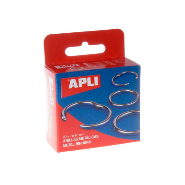 Apli Pack de 20 Anillas Metalicas Articuladas Ã20 mm