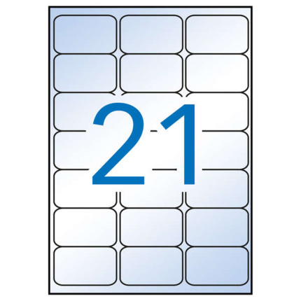 Apli Pack de 210 Etiquetas Transparentes 63.5 x 38.1mm - 10 Hojas por 21 Etiquetas - Adhesivo Permanente - Cantos Romos - Transparentes