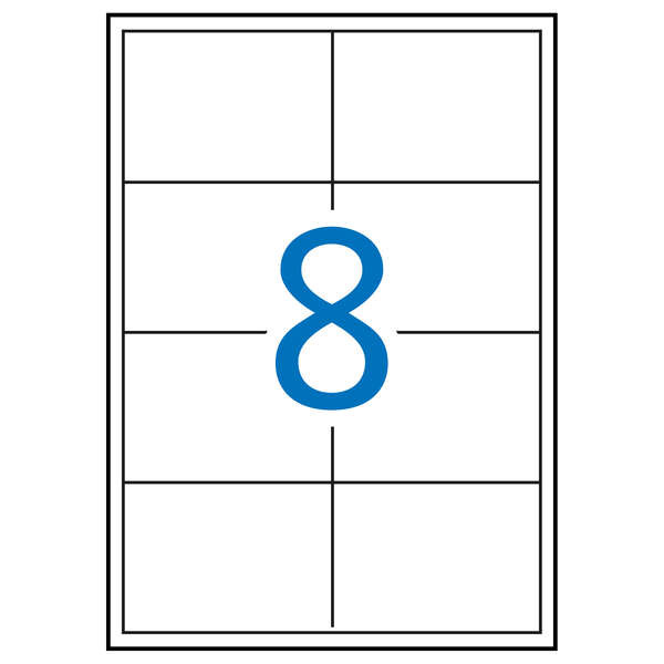 Apli Pack de 800 Etiquetas Rectangulares 97x67,7mm - 100 Hojas por 8 Etiquetas - Adhesivo Permanente - Cantos Rectos - Color Bla