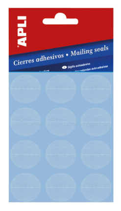 Apli Pack de Cierres Adhesivos Transparentes Ø 25mm - Microperforados - Adhesivo Permanente