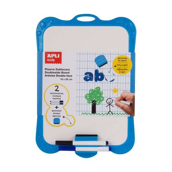Apli Pizarra Blanca Rigida con Borrador y Rotuladores - TamaÃ±o 180 x 280 mm