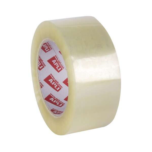 Apli Rollo de Precinto Acrilico 48mm x 132m 25 üm - Fabricado en Polipropileno - Transparente