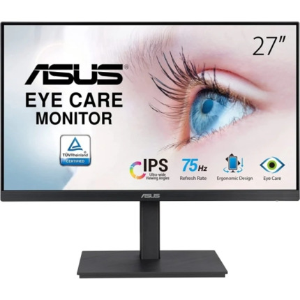 Asus Monitor 27" IPS LED FullHD 1080p 75Hz - Respuesta 5ms - Ajustable en Altura y Giratorio - Angulo de Vision 178Â° - 16:9 - HDMI, DPort - VESA 100x100mm