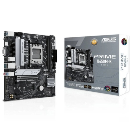 Asus Prime B650M-K Placa Base AMD AM5 2x DDR5 - HDMI, M.2, PCIe 4.0, 4x Sata III, USB 2.0, 3.2, RJ-45, VGA, Factor MicroATX