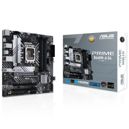 Asus Prime B660M-A D4-CSM Placa Base Intel 1700 4x DDR4 - HDMI, M.2, PCIe4.0, 4x Sata III, USB 3.2, ATX