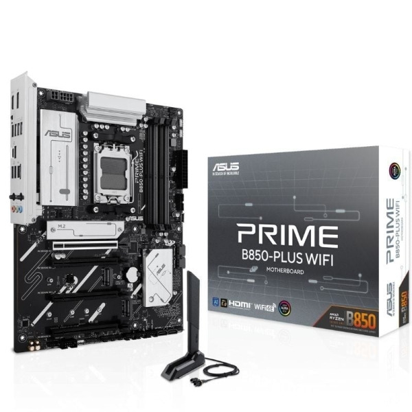 Asus Prime B850 PLUS WIFI Placa Base AM5 -WiFi, Bluetooth, 4x DDR5, 3x M2, 4x Sata III, PCIe 3.0, 4.0, 5.0,USB 2.0, 3.2, USB-C,