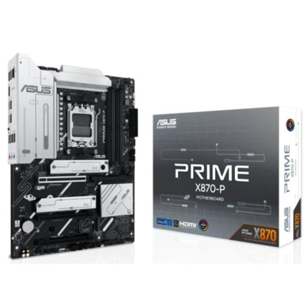 Asus Prime X870-P Placa Base AM5 - 4x DDR5, 4x M2, 2x Sata III, PCIe 4.0, 5.0, USB 2.0, 3.2, RJ-45, HDMI, DisplayPort - Factor de Forma ATX