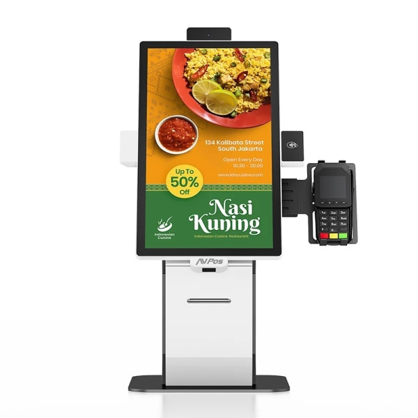AVPos Kiosko Autoservicio Sobremesa DK22 - 22 Pulgadas Tactil - I3 10th - 8GB Memoria - SSD 256GB - Escaner 2D - Impresora Termi