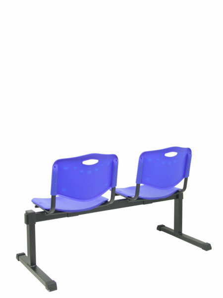 Bancada Cenizate 2 plazas con asiento en plástico inyectado azul (4)