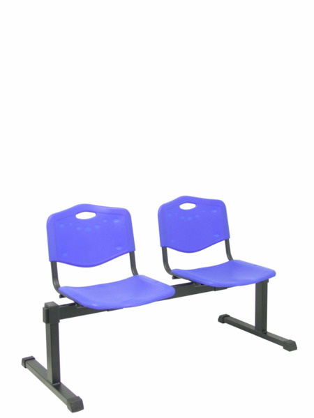 Bancada Cenizate 2 plazas con asiento en plástico inyectado azul