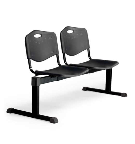Bancada Cenizate 2 plazas con asiento en plástico inyectado negro (1)
