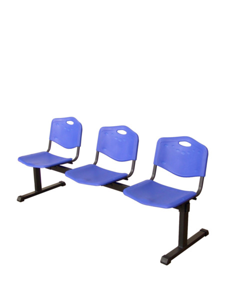 Bancada Pozohondo 3 plazas con asiento en plástico inyectado azul (3)