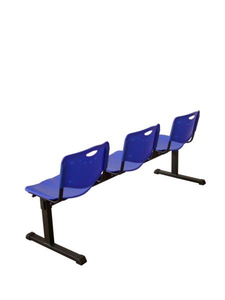 Bancada Pozohondo 3 plazas con asiento en plástico inyectado azul (5)