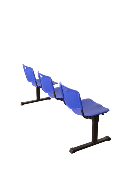 Bancada Pozohondo 3 plazas con asiento en plástico inyectado azul (7)