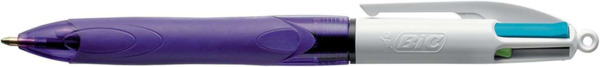 Bic 4 Colours Grip Fashion Boligrafo Retractil con Grip - Punta Media de 1mm - Trazo de 0.4mm - Tinta con Base de Aceite - Cuerp